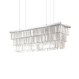 Lámpara colgante Ideal Lux Martinez cromo cristal y cerámica 8 luces 320W Ø0,1cm 166360