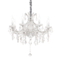 Lámpara colgante Ideal Lux Napoleon cromo cristal y cerámica 8 luces Ø67cm 167244