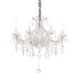 Lámpara colgante Ideal Lux Napoleon cromo cristal y cerámica 8 luces 320W Ø67cm 167244