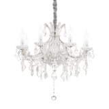 Lámpara colgante Ideal Lux Napoleon cromo cristal y cerámica 8 luces 320W Ø67cm 167244