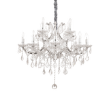 Lámpara colgante Ideal Lux Napoleon cromo cristal y cerámica 12 luces 480W Ø74cm 167251