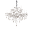 Lámpara colgante Ideal Lux Napoleon cristal y cerámica 12 luces Ø74cm E14 cromo — ref. 167251 (1)
