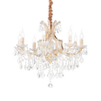 Lámpara colgante Ideal Lux Napoleon dorado cristal y cerámica 8 luces 320W Ø67cm 167398