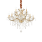 Lámpara colgante Ideal Lux Napoleon dorado cristal y cerámica 12 luces Ø74cm 167404