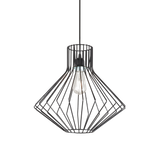 Lámpara colgante Ideal Lux Ampolla negro 60W Ø39,5cm 167497