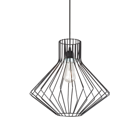 Lámpara colgante Ideal Lux Ampolla negro 60W Ø39,5cm 167497