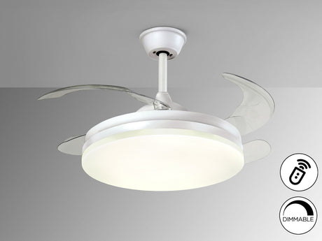 Ventilador de techo plafón retráctil Schuller Vento LED blanco CCT regulable Ø50cm 168304D vista 5