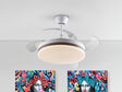 Ventilador de techo Schuller Vento LED blanco y bronce plafón retráctil CCT Ø50cm 168311D