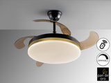 Ventilador de techo plafón retráctil Schuller Vento LED negro y pan de oro CCT regulable vista 3