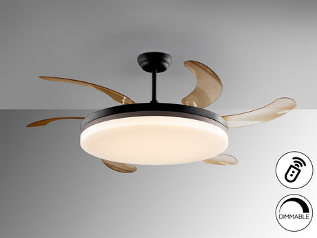 Ventilador de techo plafón retráctil Schuller Vento Maxi LED negro y bronce regulable vista 2