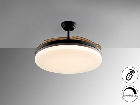 Ventilador de techo plafón retráctil Schuller Vento Maxi LED negro y bronce regulable vista 5