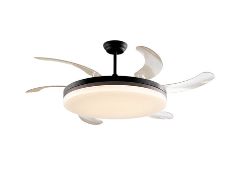 Ventilador de techo plafón retráctil Schuller Vento Maxi LED negro y bronce regulable ambiente