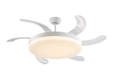 Ventilador de techo plafón retráctil Schuller Vento Maxi LED blanco CCT regulable Ø80cm ambiente