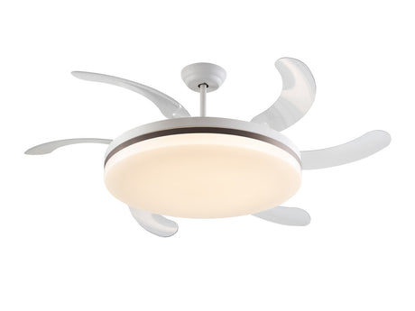 Ventilador de techo plafón retráctil Schuller Vento Maxi LED blanco y bronce regulable ambiente