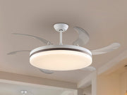 Ventilador de techo plafón retráctil Schuller Vento Maxi LED blanco y bronce regulable 168434