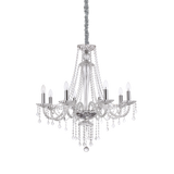 Lámpara colgante Ideal Lux Amadeus transparente cristal y cerámica 8 luces 320W Ø80cm 168777