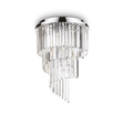 Plafón de techo Ideal Lux Carlton cromo cristal y cerámica 12 luces 480W Ø50cm 168937