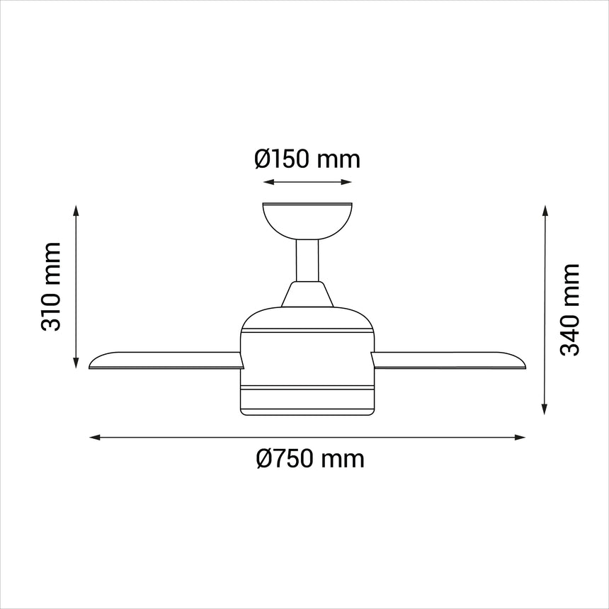 Sulion Ventilador de techo RAINBOW blanco palas reversibles con luz 1694482