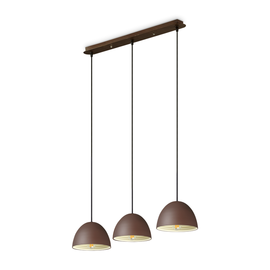 Lámpara colgante Ideal Lux Folk corten 3 luces 180W Ø72cm 174235