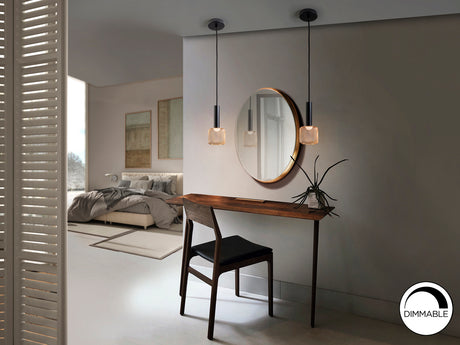 Lámpara de techo colgante Schuller Sincro 1 luz negro y