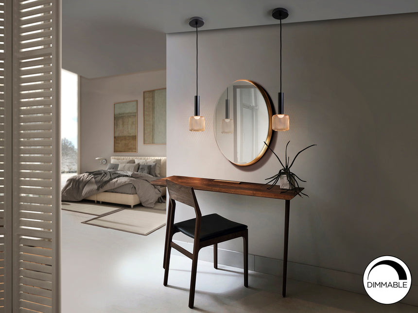 Lámpara de techo colgante Schuller Sincro 1 luz negro y