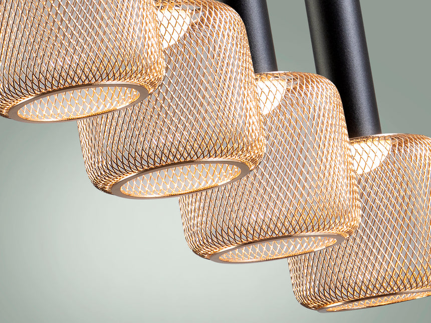 Lámpara de techo colgante Schuller Sincro 4 luces negro - ambiente