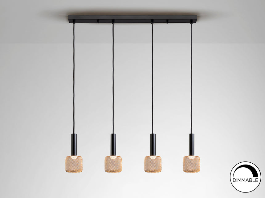 Lámpara de techo colgante Schuller Sincro 4 luces negro - ambiente