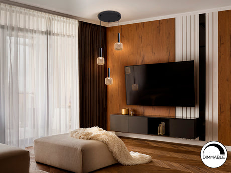 Lámpara de techo colgante Schuller Sincro 3 luces negro