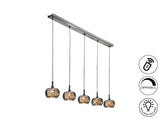 Lámpara de techo colgante Schuller Arián 5 luces cromo 