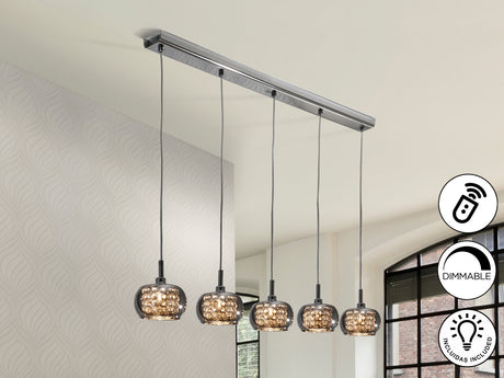 Lámpara de techo colgante Schuller Arián 5 luces cromo  - vista 2