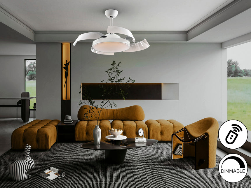 Ventilador de techo plafón retráctil Schuller Enzo LED 