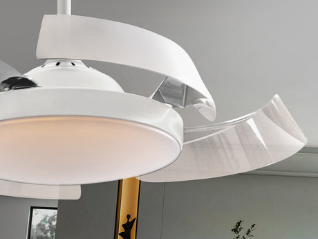 Ventilador de techo plafón retráctil Schuller Enzo LED blanco CCT regulable con mando 196529D vista 5
