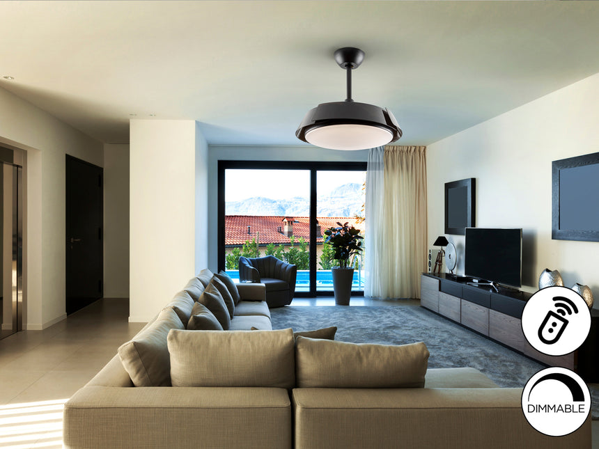 Ventilador de techo plafón retráctil Schuller Enzo LED  - ambiente