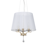 Lámpara colgante Ideal Lux Pegaso latón cristal y tela 3 luces 84W Ø40cm 197715