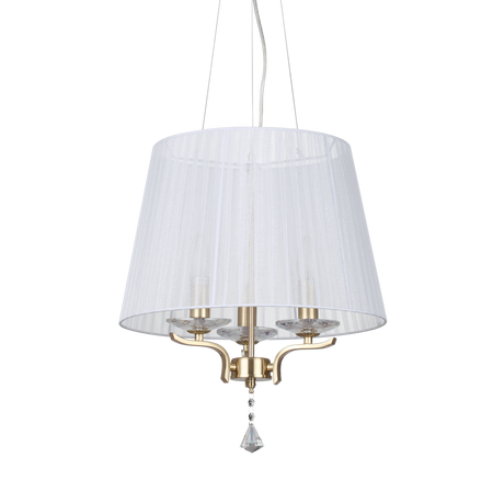 Lámpara colgante Ideal Lux Pegaso latón cristal y tela 3 luces 84W Ø40cm 197715