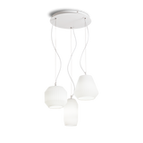 Lámpara colgante Ideal Lux Origami blanco cristal 3 luces 180W Ø40cm 198095