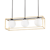Lámpara colgante Ideal Lux Lingotto latón cristal 3 luces 84W Ø70cm 198125