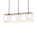 Lámpara colgante Ideal Lux Lingotto cristal 3 luces 70cm E14 latón — ref. 198125 (1)