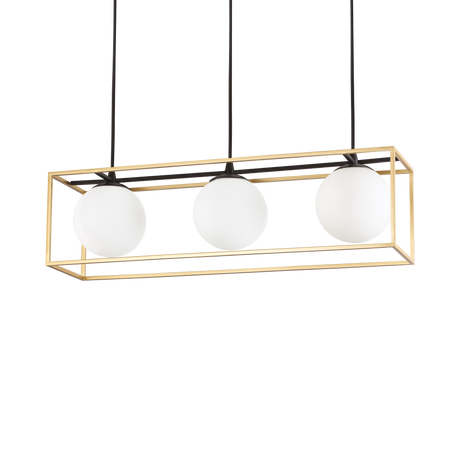 Lámpara colgante Ideal Lux Lingotto cristal 3 luces 70cm E14 latón — ref. 198125 (1)