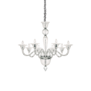 Lámpara colgante Ideal Lux Brigitta transparente cristal 8 luces Ø89cm 199382