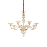 Lámpara colgante Ideal Lux Brigitta ámbar cristal 8 luces 320W Ø89cm 199412