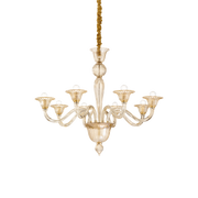 Lámpara colgante Ideal Lux Brigitta ámbar cristal 8 luces Ø89cm 199412