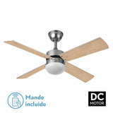 Fabrilamp Sofia Ventilador Dc 2xe27 Niquel 4 Aspas Rev.Haya/plata 40x107d C/remoto Temporizador 175992433