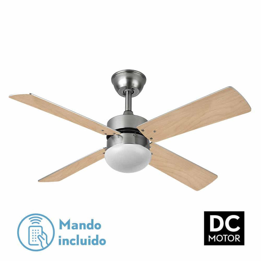 Fabrilamp Sofia Ventilador Dc 2xe27 Niquel 4 Aspas Rev.Haya/plata 40x107d C/remoto Temporizador 175992433