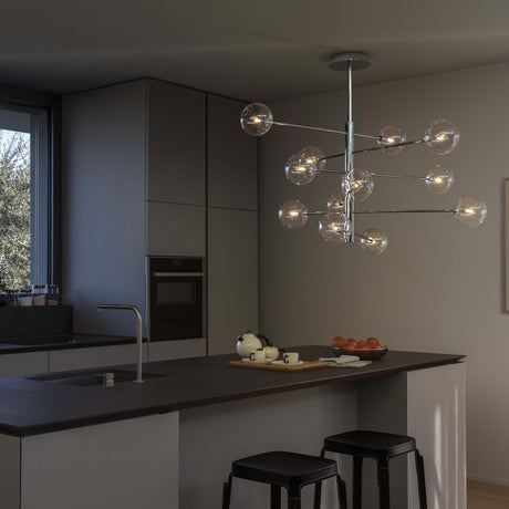 Lámpara colgante Ideal Lux Equinoxe cristal 12 luces 24W Ø128,1cm cromo — ref. 200118 (3)
