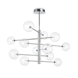 Lámpara colgante Ideal Lux Equinoxe cromo cristal 12 luces 24W Ø128,1cm 200118