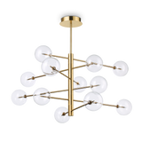 Lámpara colgante Ideal Lux Equinoxe latón cristal 12 luces 24W Ø128,1cm 200125