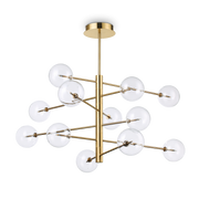 Lámpara colgante Ideal Lux Equinoxe latón cristal 12 luces 24W Ø128,1cm 200125