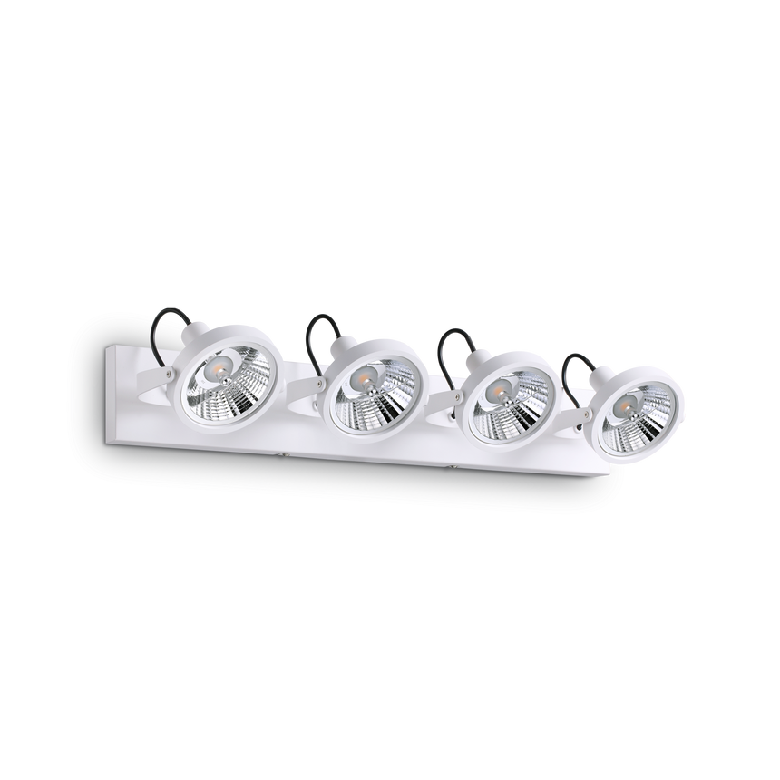 Plafón de techo Ideal Lux Glim blanco 4 luces 200W Ø65,5cm 200217