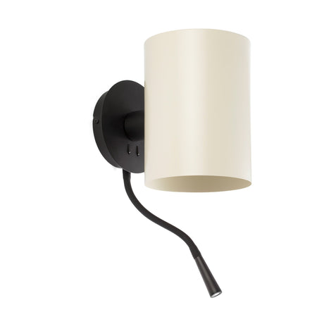 Lámpara de pared aplique Faro Guadalupe con lector E27 LED negro y beige — ref. 20032-80 (1)